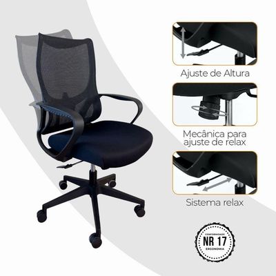 Cadeira De Escritório Diretor Oficial Verona Sem Apoio