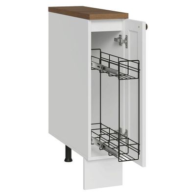 Balcão Porta-temperos 20 Cm 1 Porta Branco/tampo Rustic Vik Madesa