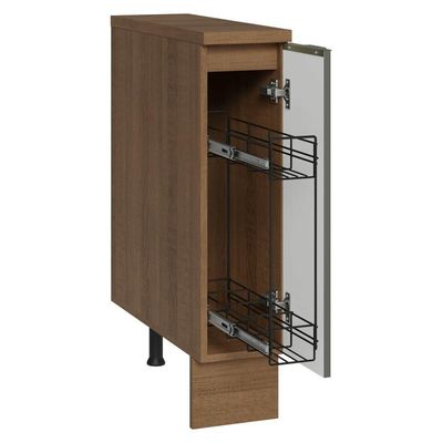 Balcão Porta-temperos 20cm 1 P C/ Tampo R/b Vel Lux Madesa Rustic/branco Veludo