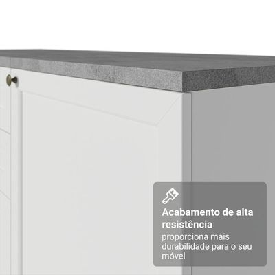 Balcão De Cozinha 70 Cm 2 Portas Branco Vik Madesa Branco
