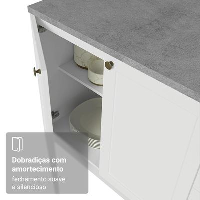 Balcão De Cozinha 70 Cm 2 Portas Branco Vik Madesa Branco
