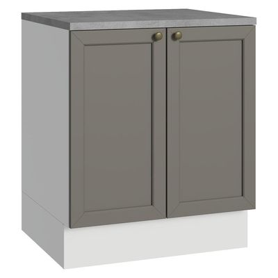 Balcão De Cozinha 70 Cm 2 Portas Branco/cinza Vik Madesa Branco/cinza