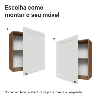 Armário Aéreo 60 Cm 1 Porta Vik Madesa Rustic/branco
