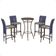 Mesa Bistrô E 4 Banquetas Roma Marrom Corda Estofado 6 Trama Azul