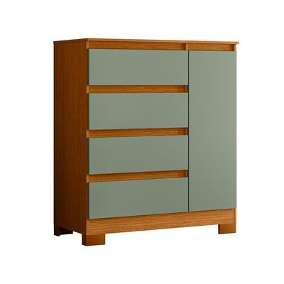 Cômoda Sapateira Olimpia Quarto Com 4 Gavetas E 1 Porta Cinamomo-salvia