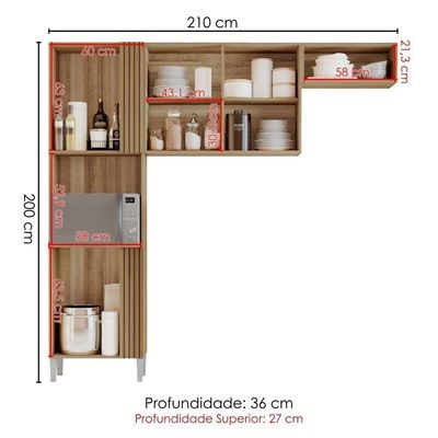 Cozinha Compacta 5 Portas Juma 210 Cm Atacama Off White Armoveis Atacama Off White