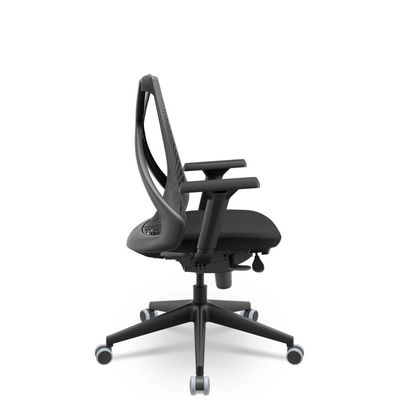 Cadeira Escritório Bix X+ Presidente Slider Pu Poliéster Preto Plaxmetal