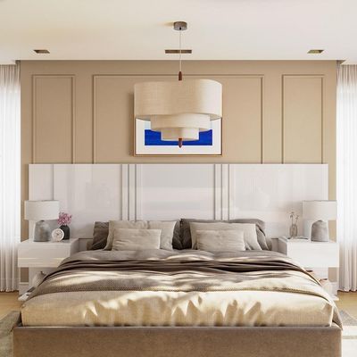 Cabeceira Casal Para Cama Queen / King Com 2 Mesas Branco Sleep Movelove Branco