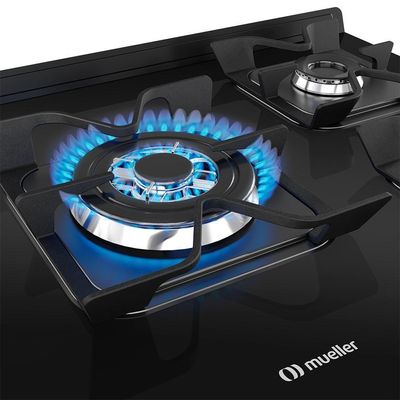 Fogão Mueller 5 Bocas Branco Com Mesa De Vidro E Tripla Chama MFV5BF
