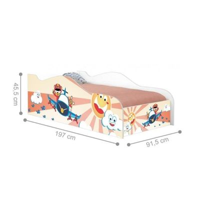 Cama Carro Fun Adesivada Patrulha Ursinhos Solteiro