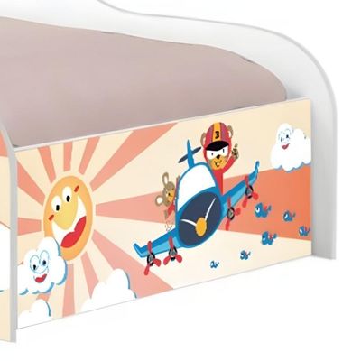 Cama Carro Fun Adesivada Patrulha Ursinhos Solteiro