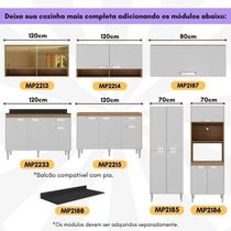 Armário Compacto c/ Armário e Balcão Paris Multimóveis