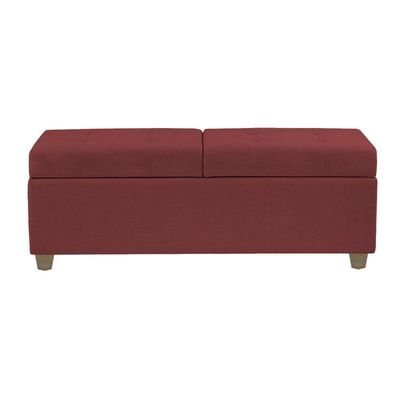 Canto Alemão Recamier Bau + Painel Madri 120cm Suede Bordo - Inova Decor