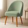 Cadeira Poltrona De Jantar Estofada Luna Boucle Pés Palito Castanho - Pallazio Cor Verde Pistache
