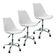 Kit 3 Cadeira Home Office Leda Giratória, Base Cromada Com Rodízios, Regulagem De Altura,branco