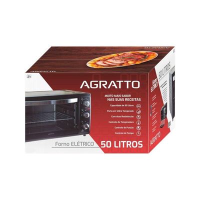 Forno Eletrico Agratto 50 Litros 1500W De Bancada F50l01 Preto 220V