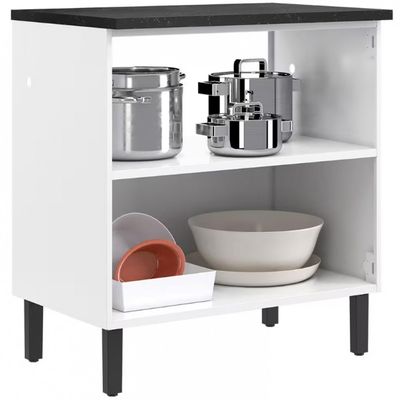 Balcão Duplo Itatiaia New Premium com 2 Portas e 2 Prateleiras - 80cm de largura Branco com Grafite