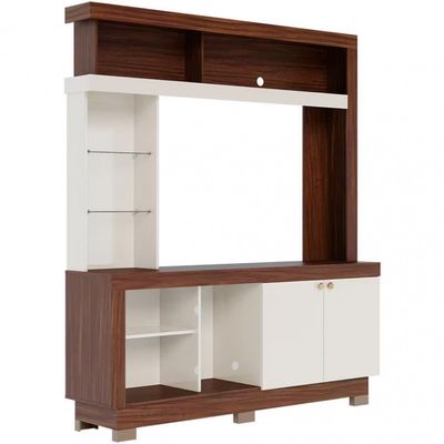 Estante Home Colibri Valença para TV de Até 50 Nogueira com Off White