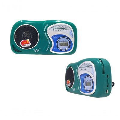 Rádio Portátil Retro Fm/am Com Relógio Digital
