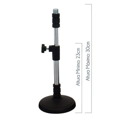 Suporte De Mesa Para Microfone Fixo Cromado C/reg Ps-02 Cr