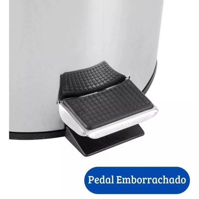 Lixeira Inox 12l Com Pedal E Tampa Cesto De Lixo Para Cozinha E Banheiro