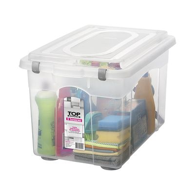 Caixa Organizadora Sanremo Top Stock em Plástico Cristal 56L