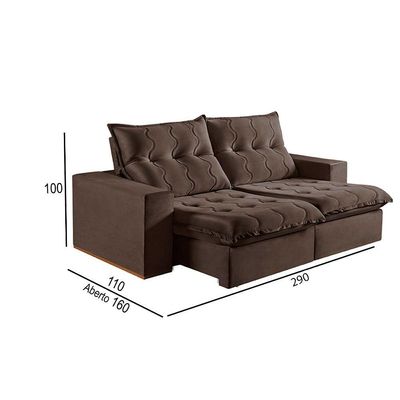 Sofá 5 Lugares Retrátil E Reclinável Martins M-177 Veludo Marrom