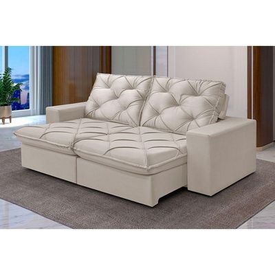 Sofá 2 Lugares Retrátil E Reclinável Martins M-176 Veludo Creme