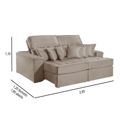 Sofa Martins M-188 02 Md.1,20 Com Almofadas - V-211 Bege