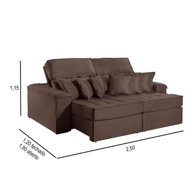 Sofa Martins M-188 02 Md.1.00 Com Almofadas - V-211 Marrom