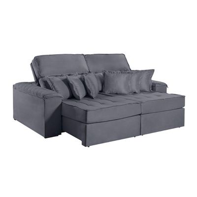 Sofa Martins M-188 02 Md.80 Com Almofadas V-211 Grafite