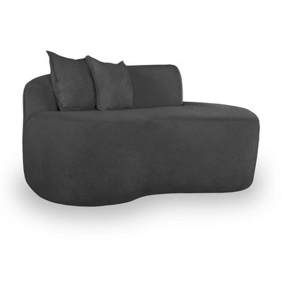 Sofá Feijão De Canto Curvado Elegante 2 Lugares Bouclé Cor:bouclé Cinza Chumbo