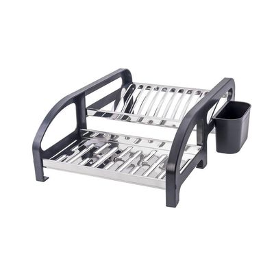 Escorredor 12 Prato Aço Inox Tipo Cama Preto