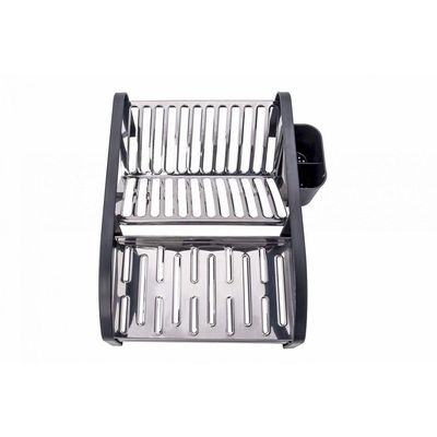 Escorredor 12 Prato Aço Inox Tipo Cama Preto