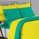 Kit Edredom Dupla Face + Jogo De Lençol King Nobre 7 Peças Malha 100% Algodão - Amarelo / Jade