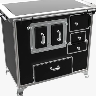 Fogão A Lenha Venâncio Vitrocerâmico N° 02 Gabinete E Porta Dupla Esquerdo Preto S- Tampa Fl2gv