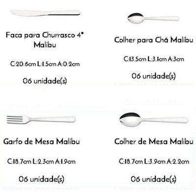 Faqueiro Tramontina Malibu Em Aço Inox 48 Peças 23798046
