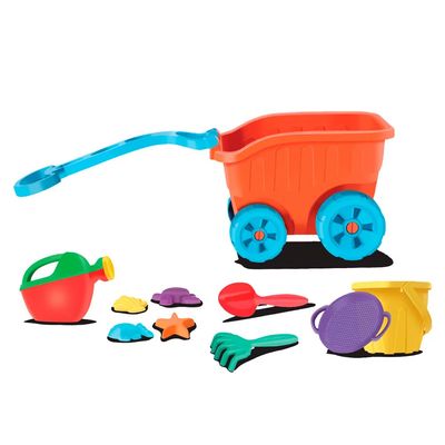 Carro de Praia Divertoys com Acessórios Rosa