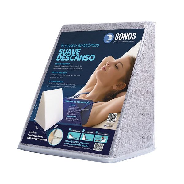 Encosto Anatômico Sonos Suave Descanso 50x42x30cm Branco Chapiscado Marrom Encosto Anatômico Sonos Suave Descanso 50x42x30cm Branco Chapiscado Marrom