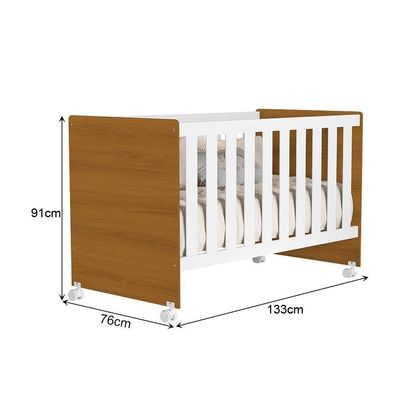 Kit Gêmeos Berço Americano Tico Branco/savana - Reller Móveis Branco/savana