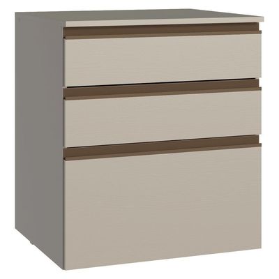 Balcão De Cozinha 60 Cm 3 Gavetas Suspenso Nice Madesa Crema