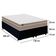 Cama Box Casal Bipartido Suede + Colchão Lis Molas Ensacadas Plumatex Preto 138cm - Suporta Até 120 Kg Por Pessoa