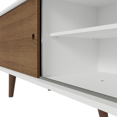 Rack Para Tv Até 80 Polegadas 160cm Branco Pés Rustic Torino Madesa Branco/rustic