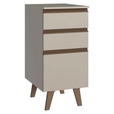 Balcão De Cozinha 40 Cm 3 Gavetas Com Pés Nice Madesa Crema