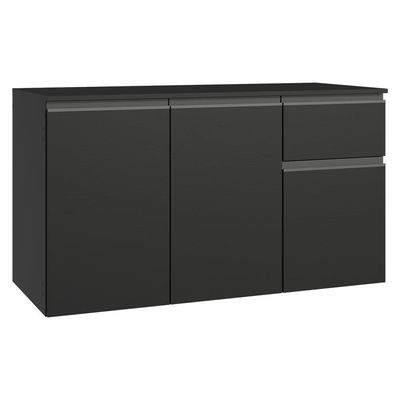 Balcão De Cozinha 120 Cm 3 Portas 1 Gaveta Suspenso Preto Nice Madesa Preto