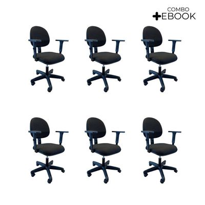 Kit 6 Cadeiras De Escritório Oficial Operativa