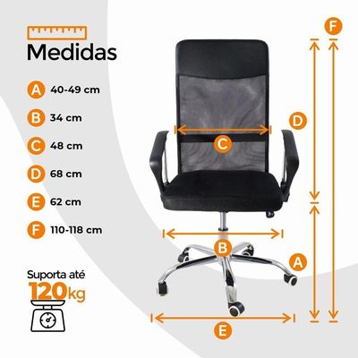 Cadeira De Escritório Nagano Oficial Giratória