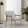 Poltrona Hermes Base Madeira Castanho Bouclé Cinza Claro - Nexta Casa