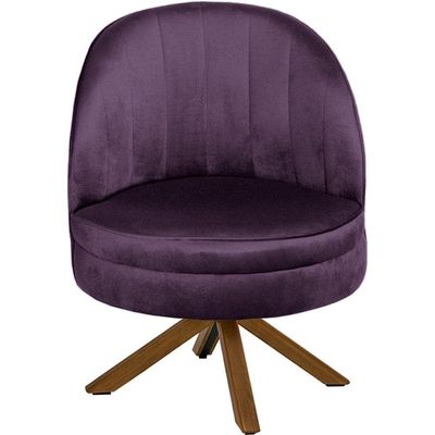 Poltrona Giratória Mississipi Base Giromad Veludo Roxo - Nexta Casa