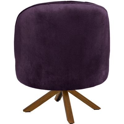 Poltrona Giratória Mississipi Base Giromad Veludo Roxo - Nexta Casa